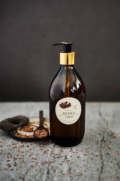 NATURALNE MYDŁO W PŁYNIE - lniane 500ml