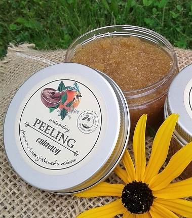 PEELING CUKROWY  pomarańcza  &  drzewko różane