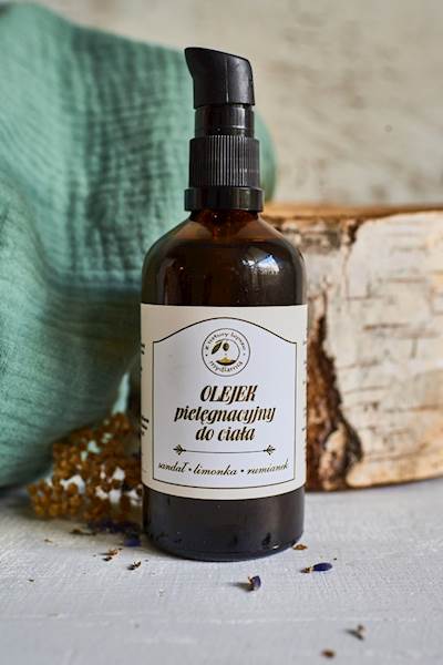 PIELĘGNACYJNY OLEJEK DO CIAŁA sandał- limonka-rumianek 100ml
