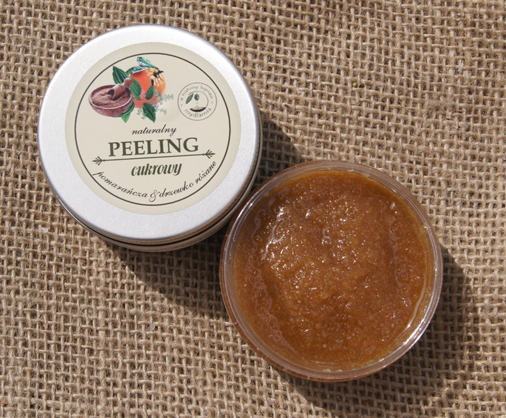 PEELING CUKROWY  pomarańcza  &  drzewko różane