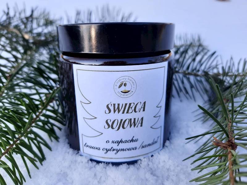 Świeca sojowa - trawa cytrynowa sandał