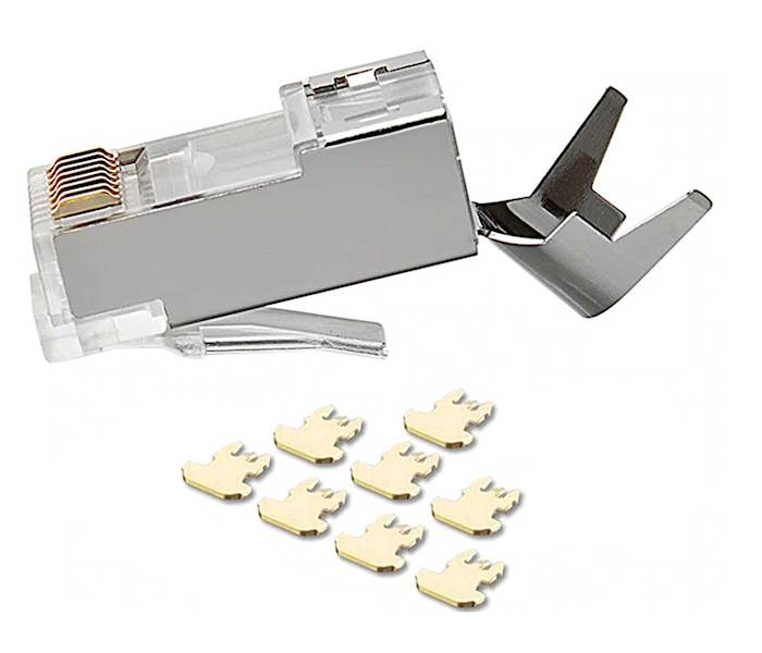 Wtyk RJ45 kat6 kat7 pass through ekran ext.