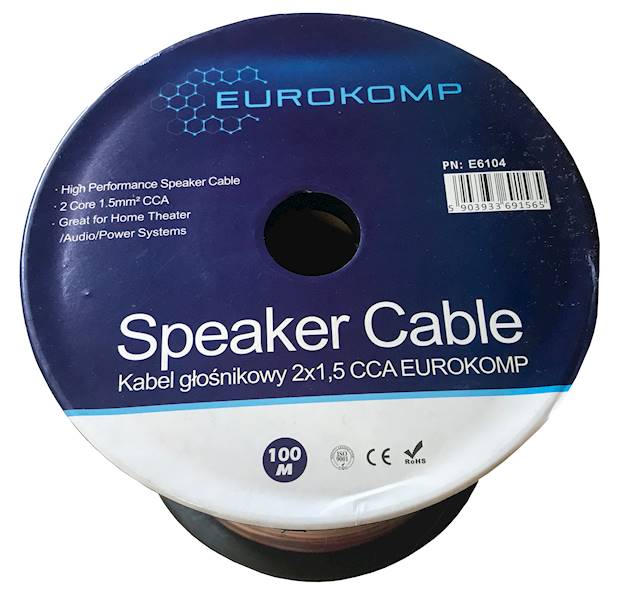 Kabel głośnikowy 2x1,5 CCA czarno-czerwony