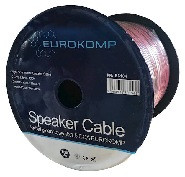 Kabel głośnikowy 2x1,5 CCA czarno-czerwony