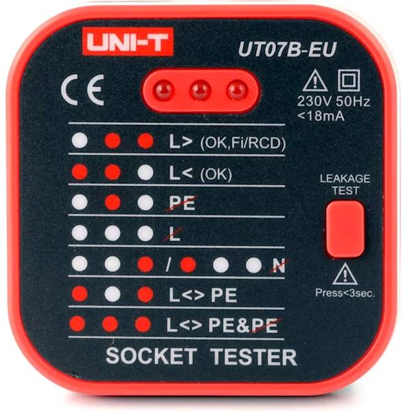 Tester gniazd elektrycznych Uni-T UT07B-EU