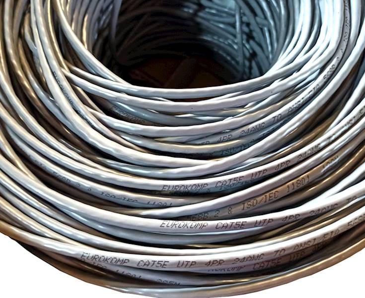 Kabel skrętka UTP CCA szara kat5e