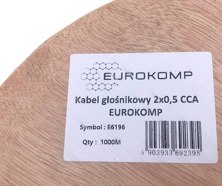 Kabel głośnikowy 2x0,5 CCA czarno-czerwony