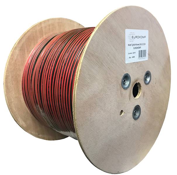Kabel głośnikowy 2x1,5 CCA czarno-czerwony