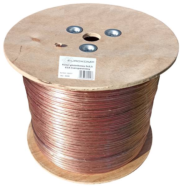 Kabel głośnikowy 2x2,5 CCA transparentny