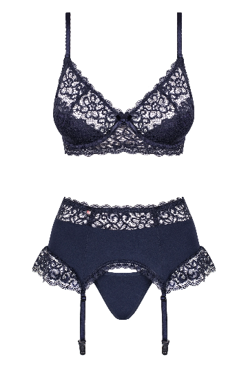 obsessive drimera garter belt&thong • rozmiar: XXL • kolor: granatowy