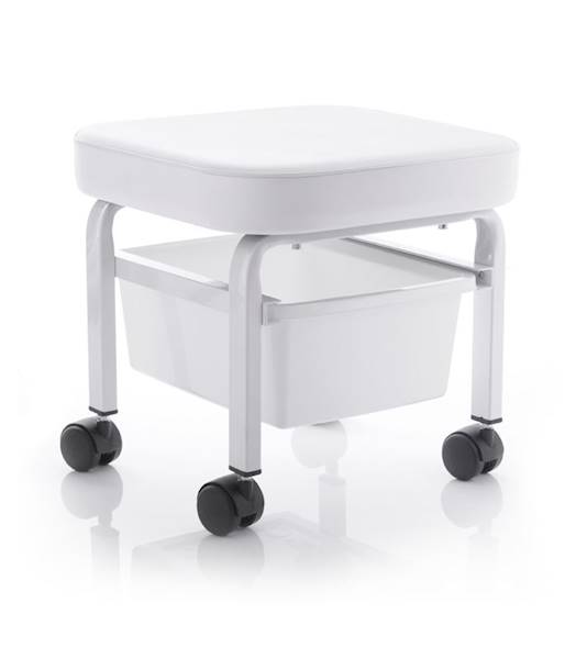 Taboret kosmetyczny do pediciure z pojemnikiem
