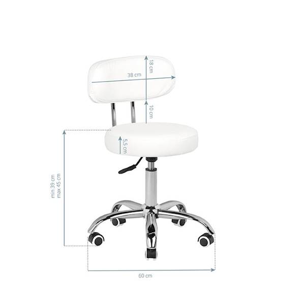 TABORET KOSMETYCZNY BIAŁY A-007 119727
