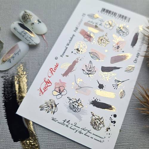 NAKLEJKI NA PAZNOKCIE FOIL COLOR GOLD-13