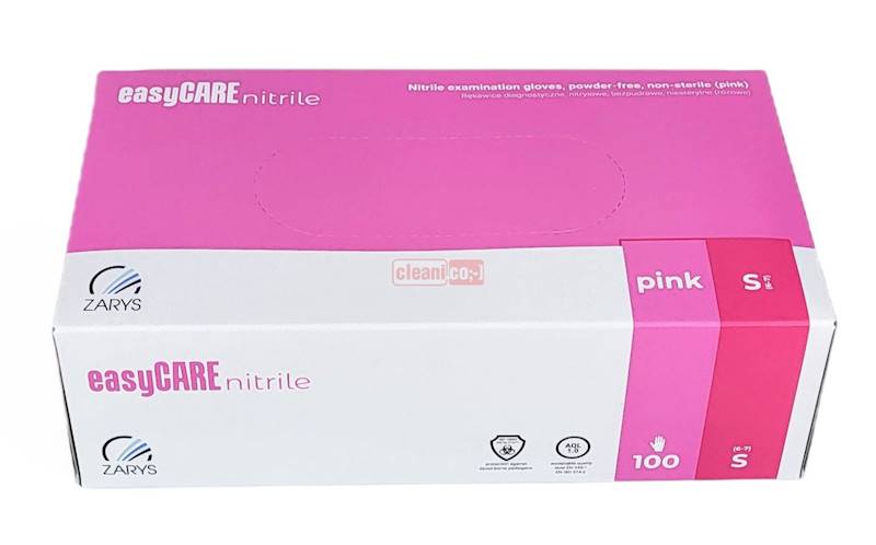 ZARYS Rękawice easyCARE nitrylowe bezpud. pink S