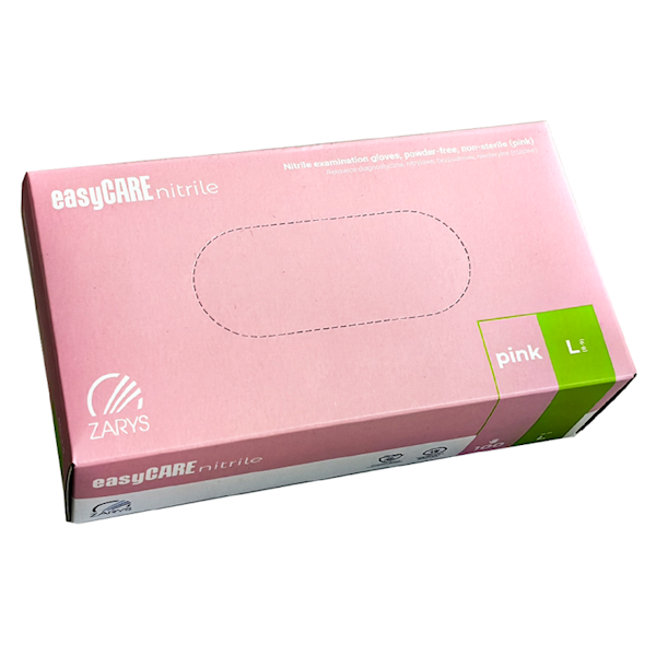 ZARYS Rękawice easyCARE nitrylowe bezpud. pink L