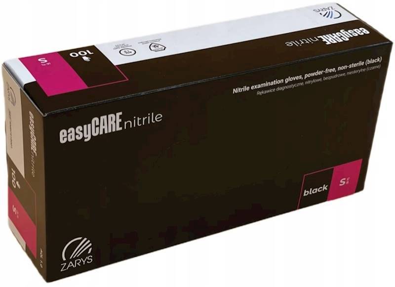 ZARYS Rękawice easyCARE nitrylowe bezpud. black S