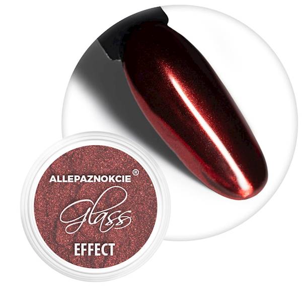 Pyłek do paznokci lustrzany GLASS EFFECT RED Nr 3
