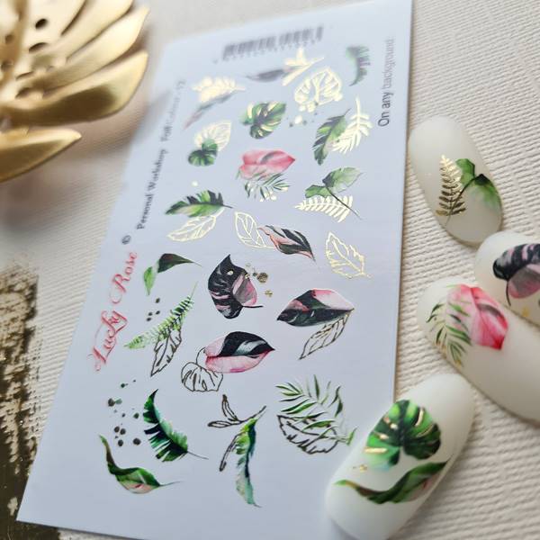 NAKLEJKI NA PAZNOKCIE SERIA FOIL COLOR GOLD-12