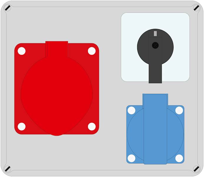 ELO 32/5 + 1x230V*10A + wyłącznik L-0-P IP44