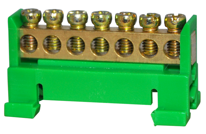 Ochronna 7x10mm² zielona listwa zaciskowa