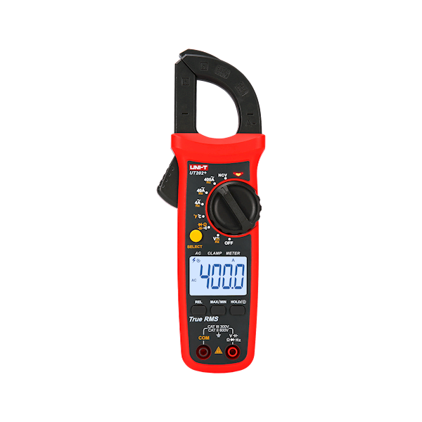 Miernik UT202+ cęgowy 400A AC 600V AC/DC NCV, TrueRMS + pojemność, temperatura