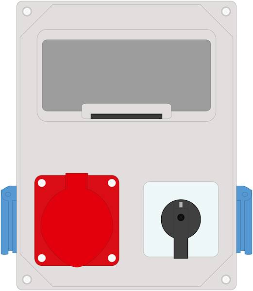 MIKO-8M 16/4 + 2x230V + wyłącznik L-0-P IP44