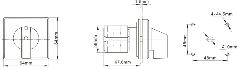 L-0-P 40A 3P tablicowy IP65 łącznik krzywkowy