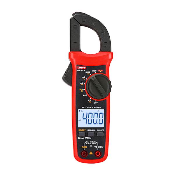 Miernik UT201+ cęgowy 400A AC 600V AC/DC NCV TrueRMS