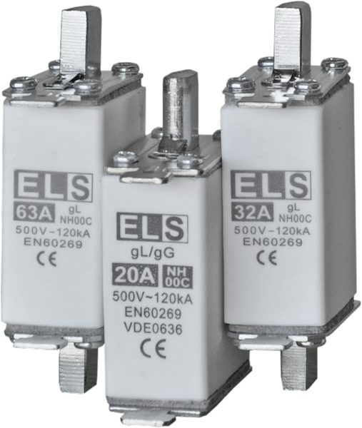 Wkładka bezpiecznikowa ELS NH00C 25A gL 500V 120kA