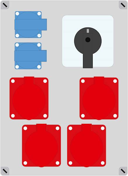 ELO 2x32/4 2x16/4*6x10A 2x230V*2x10A + L-0-P IP44