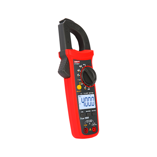Miernik UT202+ cęgowy 400A AC 600V AC/DC NCV, TrueRMS + pojemność, temperatura