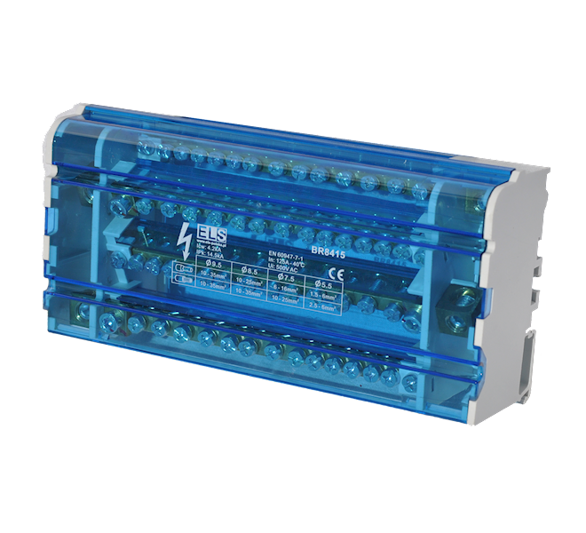 Blok 4 x 15 zacisków 125A 11x6mm, 2x25mm, 2x35mm