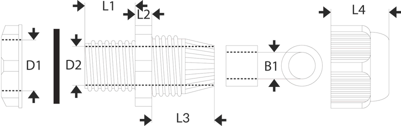 Dławik kablowy calowy PG 21mm IP67