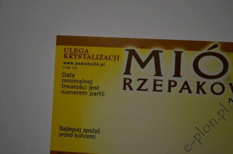 Etykieta samoprzylepna mała rzepak, E15