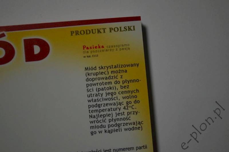 Etykieta samoprzylepna duża prosto z ula E112
