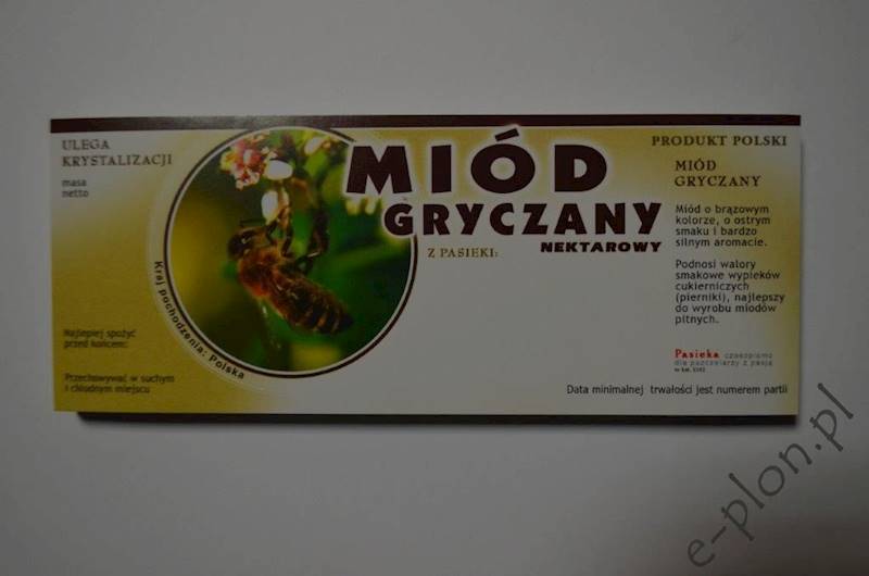 Etykieta samoprzylepna duża gryka E102