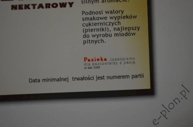Etykieta samoprzylepna duża gryka E102