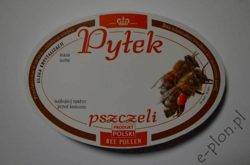 Etykieta samoprzylepna owalna - pyłek E341