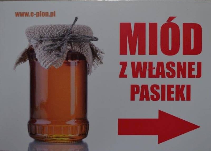 Tabliczka A4 "Miód z własnej pasieki" - wzór T29