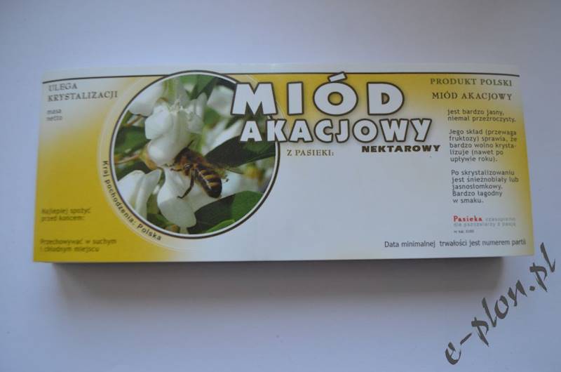Etykieta samoprzylepna duża akacja E105