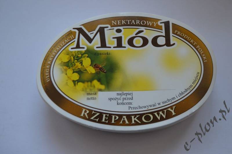 Etykieta samoprzylepna owalna - rzepakowy E304