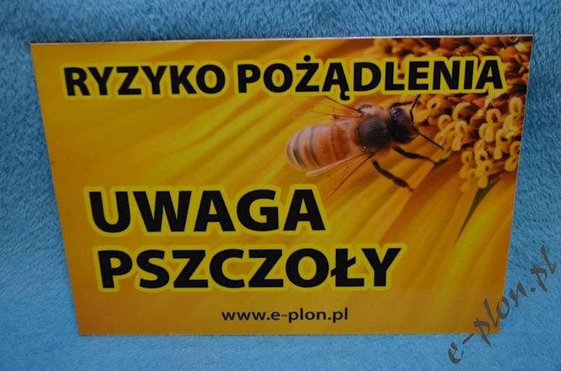 Tabliczka "Uwaga pszczoły" format A4 - wzór X