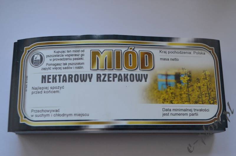 Etykieta samoprzylepna mała rzepak E1240