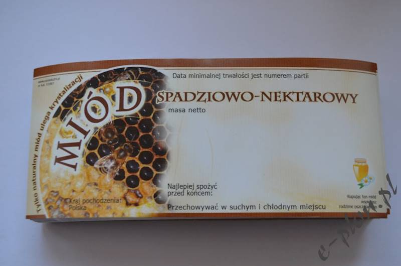 Etykieta samoprzylepna mała spadź E1007