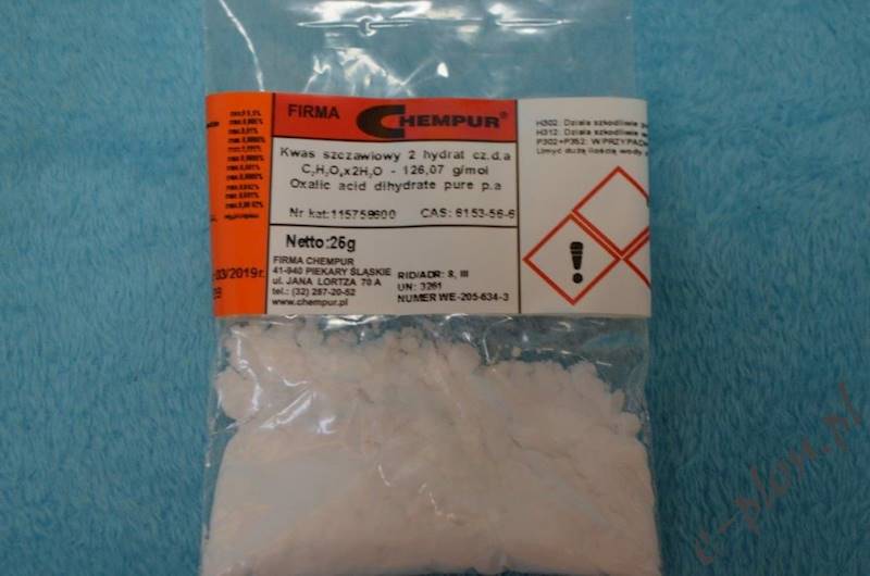 Kwas szczawiowy 25 g.
