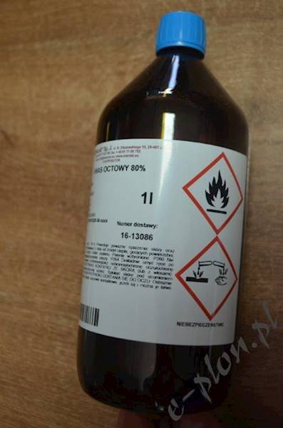 Kwas octowy  80%  1 litr