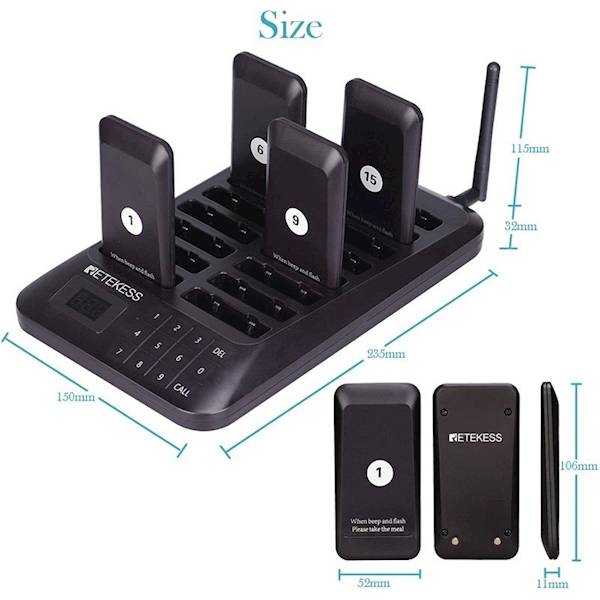 PAGER KLIENTA COASTER TD157 ZESTAW 16 PAGERÓW RETEKESS