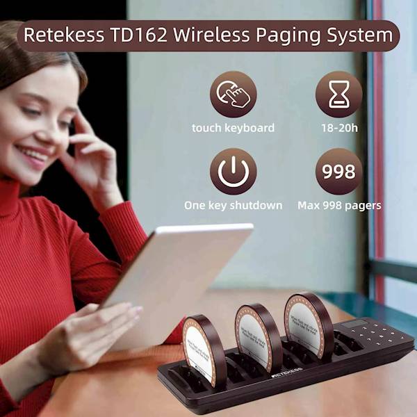 PAGER KLIENTA COASTER TD162 ZESTAW 10 PAGERÓW RETEKESS