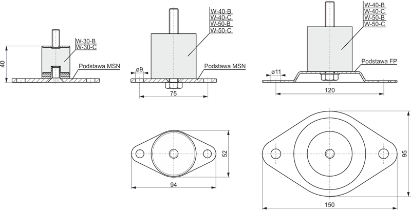 W-40-B-4 wibroizolator