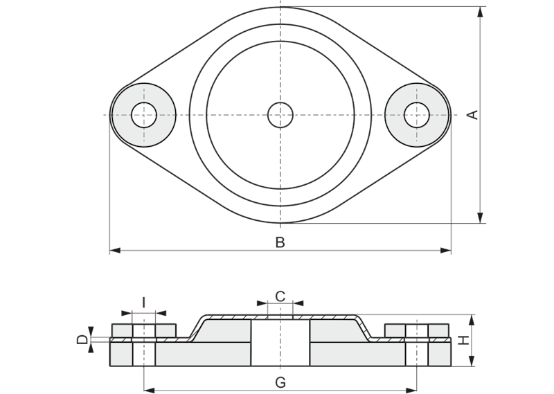 FP/K 7-9 Podstawa dźwiękoszczelna pod wibroizolator SD i DSD
